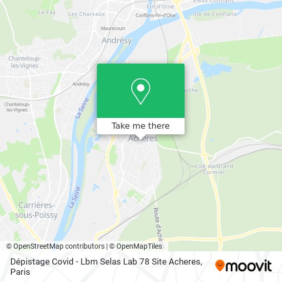 Mapa Dépistage Covid - Lbm Selas Lab 78 Site Acheres