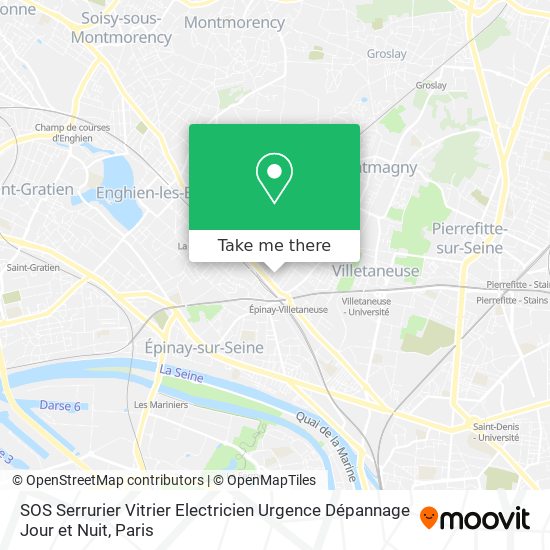 SOS Serrurier Vitrier Electricien Urgence Dépannage Jour et Nuit map