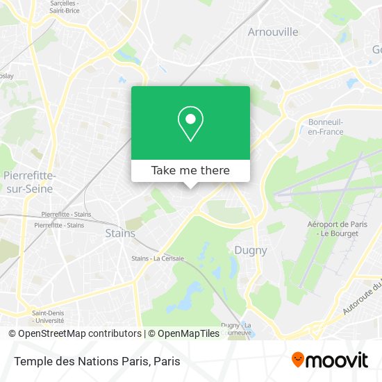 Temple des Nations Paris map