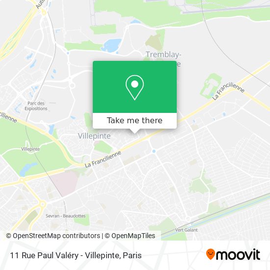 Mapa 11 Rue Paul Valéry - Villepinte