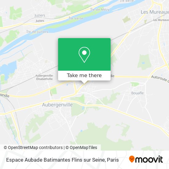 Espace Aubade Batimantes Flins sur Seine map