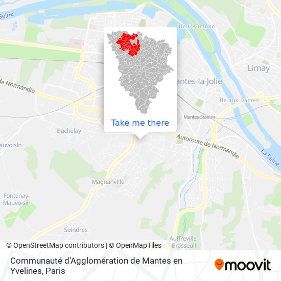 Mapa Communauté d'Agglomération de Mantes en Yvelines