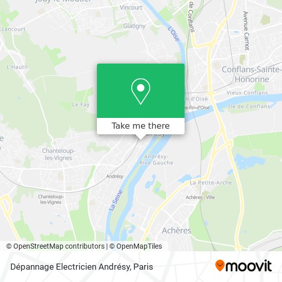 Dépannage Electricien Andrésy map