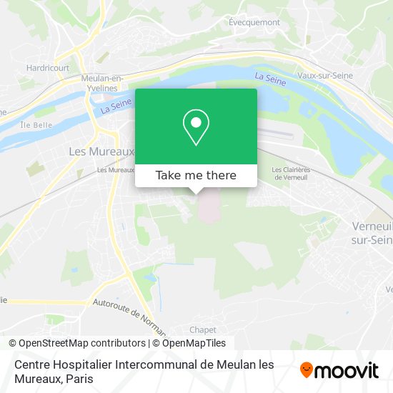 Mapa Centre Hospitalier Intercommunal de Meulan les Mureaux