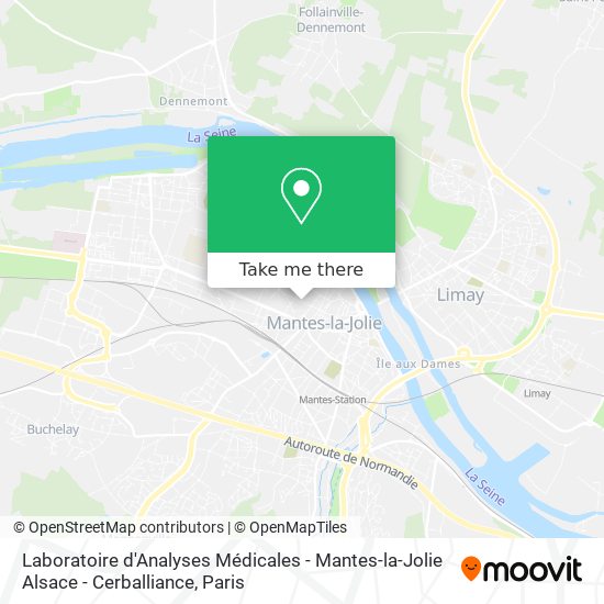 Mapa Laboratoire d'Analyses Médicales - Mantes-la-Jolie Alsace - Cerballiance