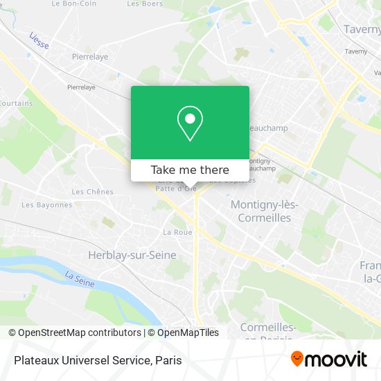 Plateaux Universel Service map