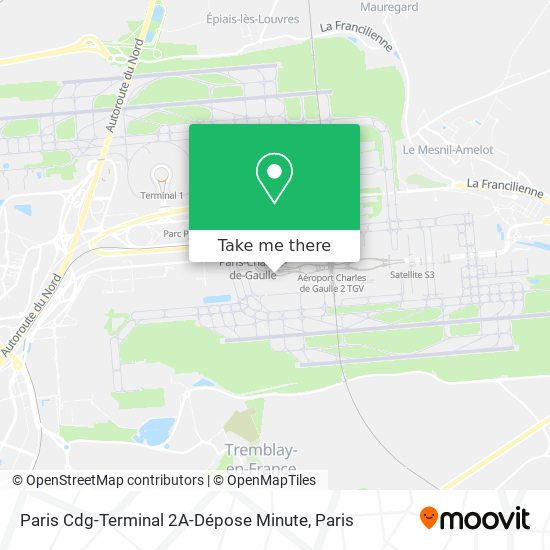 Paris Cdg-Terminal 2A-Dépose Minute map