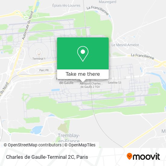 Mapa Charles de Gaulle-Terminal 2C