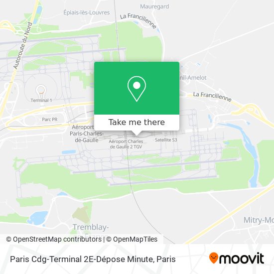 Mapa Paris Cdg-Terminal 2E-Dépose Minute