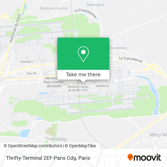 Thrifty-Terminal 2EF-Paris Cdg map