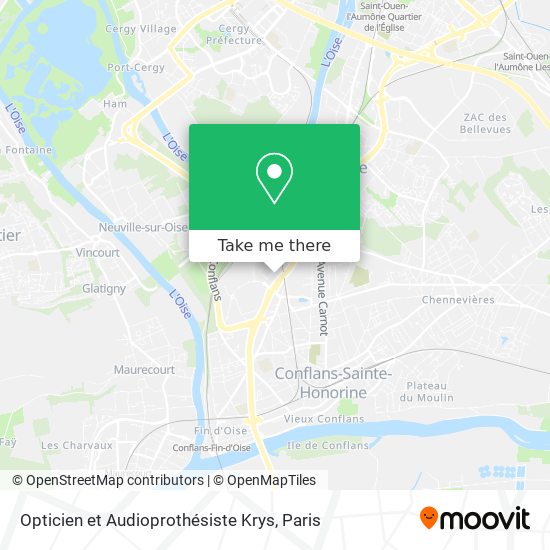 Opticien et Audioprothésiste Krys map