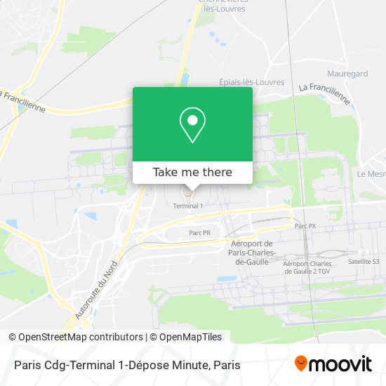 Paris Cdg-Terminal 1-Dépose Minute map