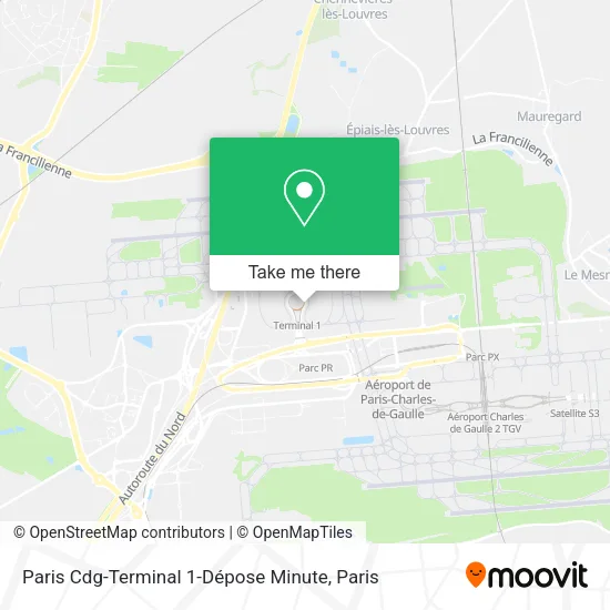Mapa Paris Cdg-Terminal 1-Dépose Minute
