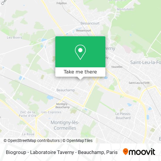 Biogroup - Laboratoire Taverny - Beauchamp map