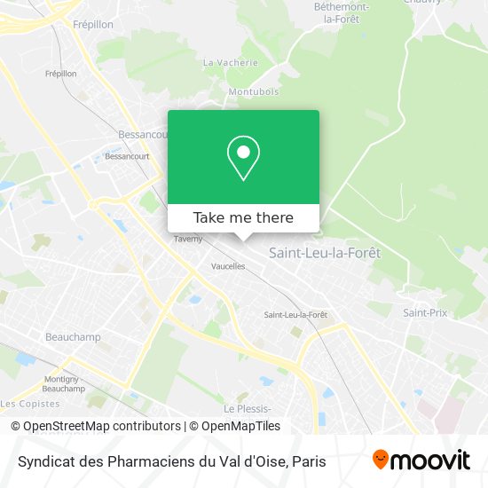 Mapa Syndicat des Pharmaciens du Val d'Oise