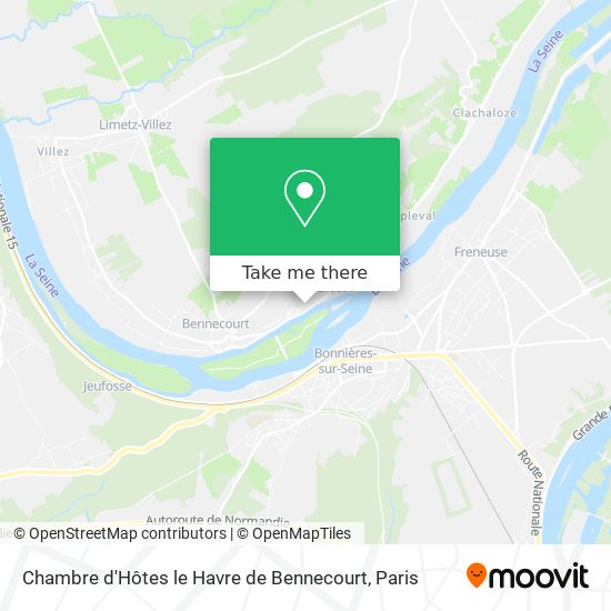 Mapa Chambre d'Hôtes le Havre de Bennecourt