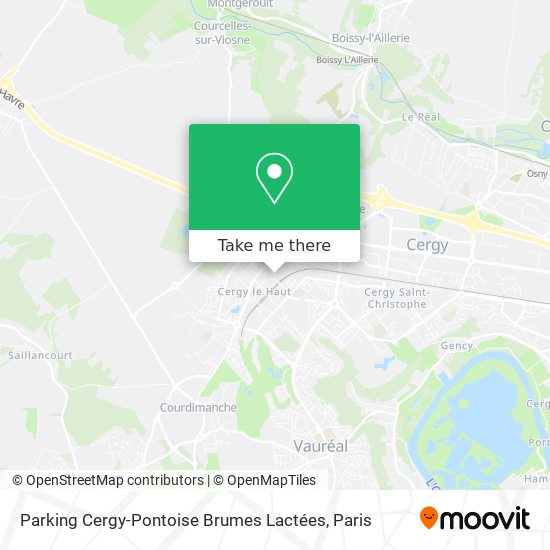 Mapa Parking Cergy-Pontoise Brumes Lactées