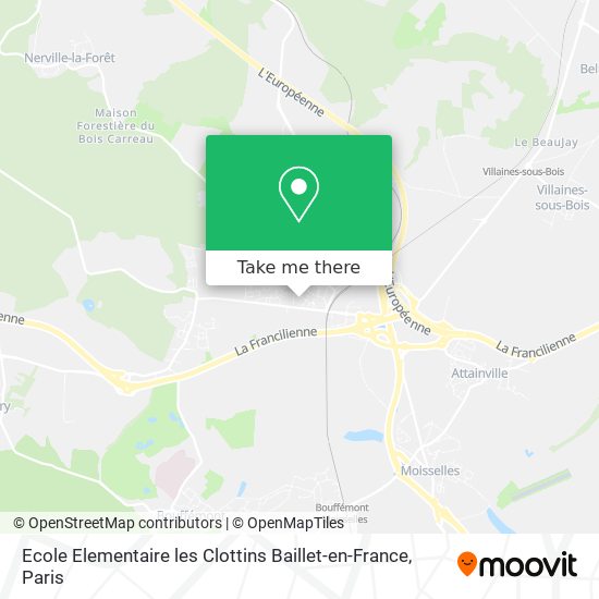 Ecole Elementaire les Clottins Baillet-en-France map