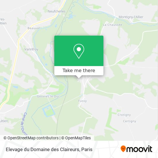 Mapa Elevage du Domaine des Claireurs