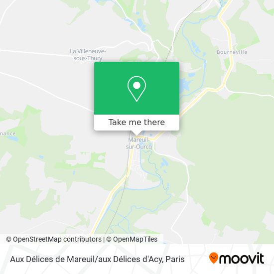 Mapa Aux Délices de Mareuil / aux Délices d'Acy