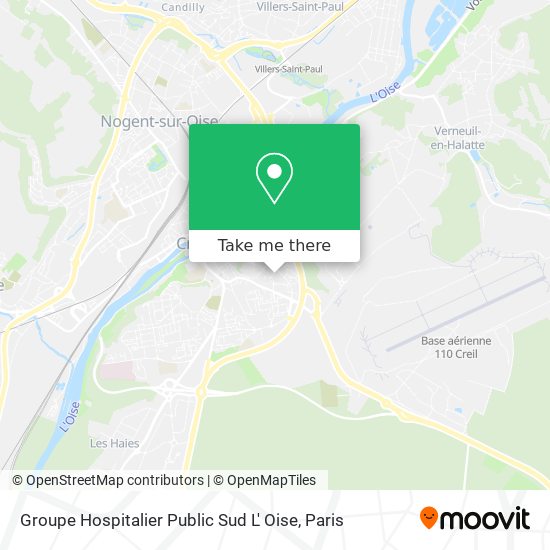 Mapa Groupe Hospitalier Public Sud L' Oise