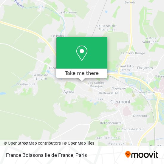 France Boissons Ile de France map