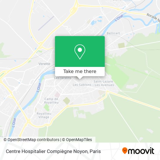 Centre Hospitalier Compiègne Noyon map