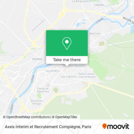 Axxis Interim et Recrutement Compiègne map