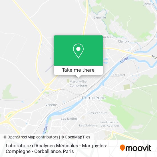 Laboratoire d'Analyses Médicales - Margny-lès-Compiègne - Cerballiance map