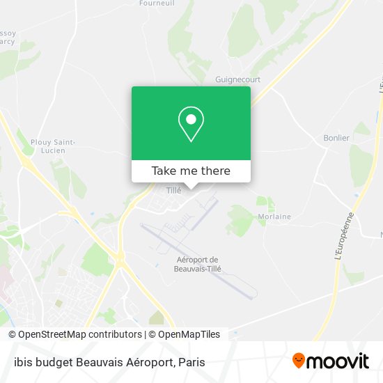 Mapa ibis budget Beauvais Aéroport