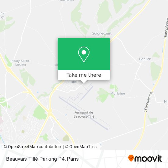Mapa Beauvais-Tillé-Parking P4