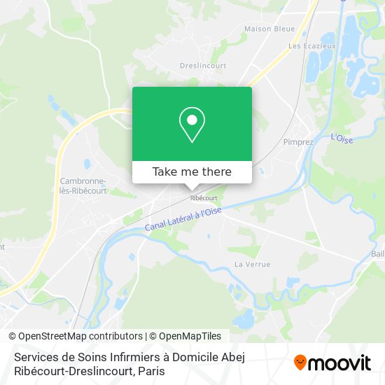 Services de Soins Infirmiers à Domicile Abej Ribécourt-Dreslincourt map