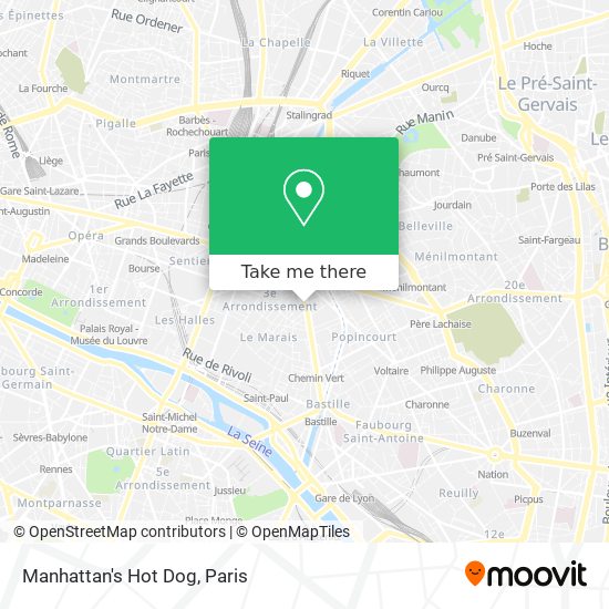 Mapa Manhattan's Hot Dog