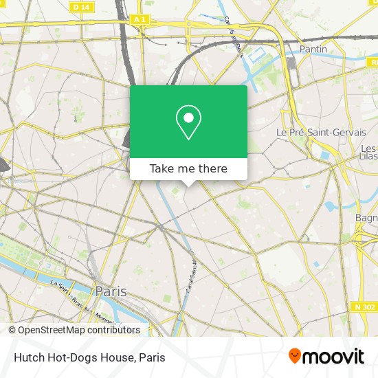 Mapa Hutch Hot-Dogs House