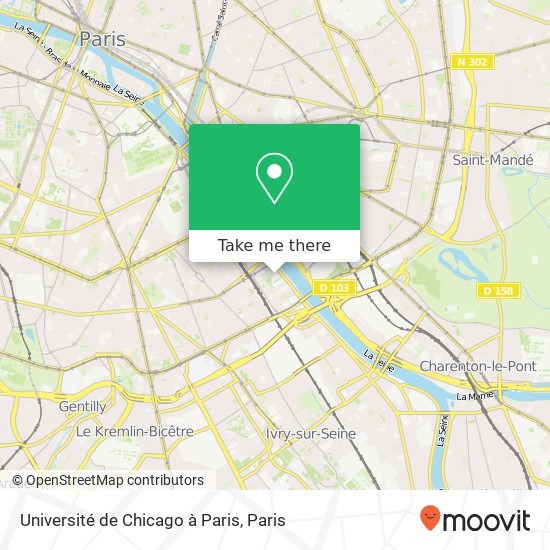 Université de Chicago à Paris map