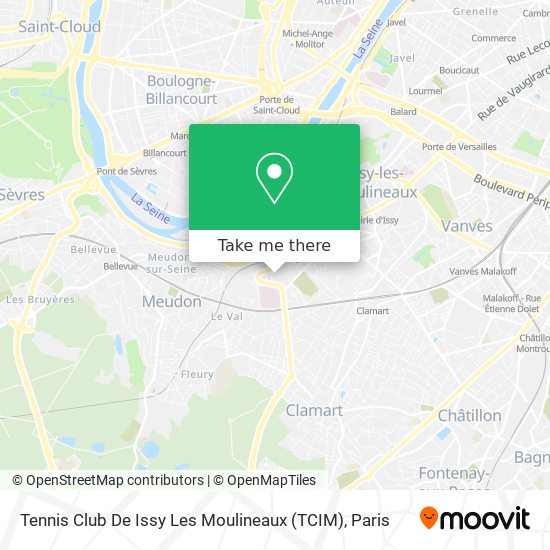 Mapa Tennis Club De Issy Les Moulineaux (TCIM)