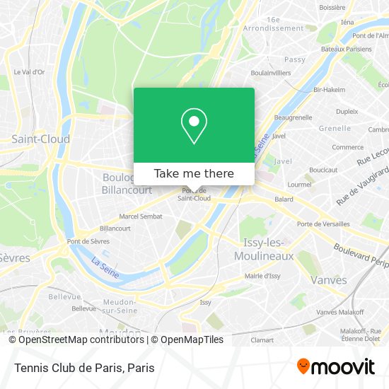 Mapa Tennis Club de Paris