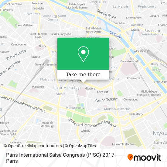 Mapa Paris International Salsa Congress (PISC) 2017