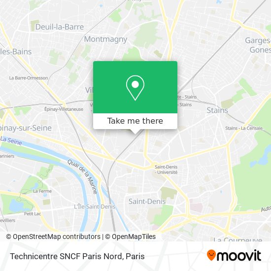 Technicentre SNCF Paris Nord map