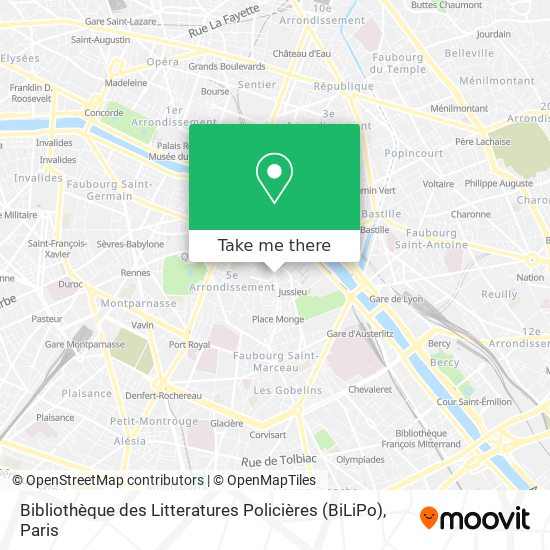 Mapa Bibliothèque des Litteratures Policières (BiLiPo)
