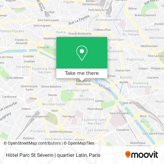 Mapa Hôtel Parc St Séverin | quartier Latin