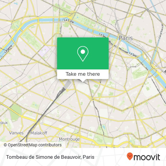 Mapa Tombeau de Simone de Beauvoir