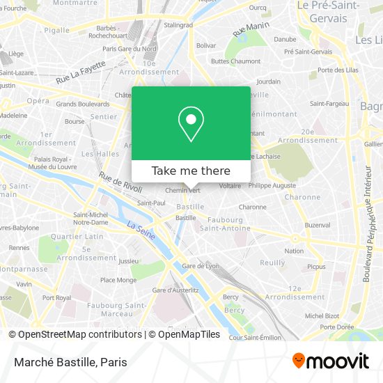 Mapa Marché Bastille
