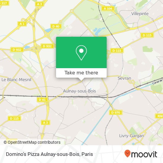 Mapa Domino's Pizza Aulnay-sous-Bois