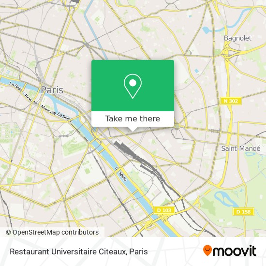 Mapa Restaurant Universitaire Citeaux