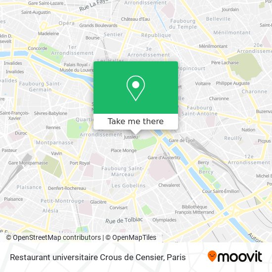 Restaurant universitaire Crous de Censier map