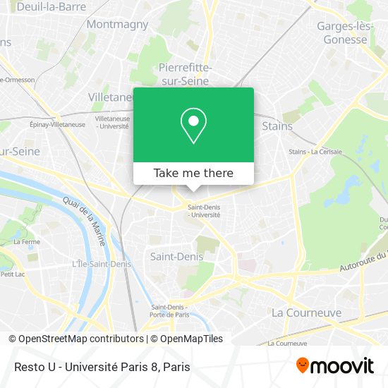 Resto U - Université Paris 8 map