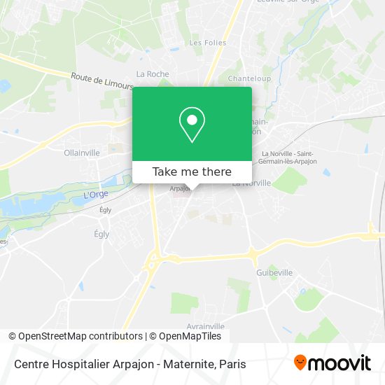 Centre Hospitalier Arpajon - Maternite map
