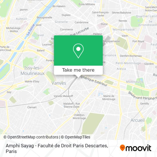 Mapa Amphi Sayag - Faculté de Droit Paris Descartes