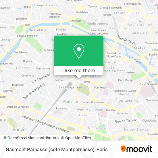 Mapa Gaumont Parnasse (côté Montparnasse)